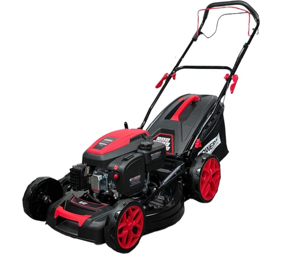 Газонокосилка самоходная POWERAC с травосборником 60л, 224см3, 6 л.с., бензиновая PM56S-C-D224