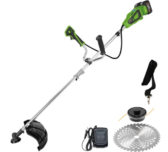 Триммер аккумуляторный Procraft 20В 420мм (2 АКБ 4 Ач+ЗУ+катушка+диск) ATA40/2S