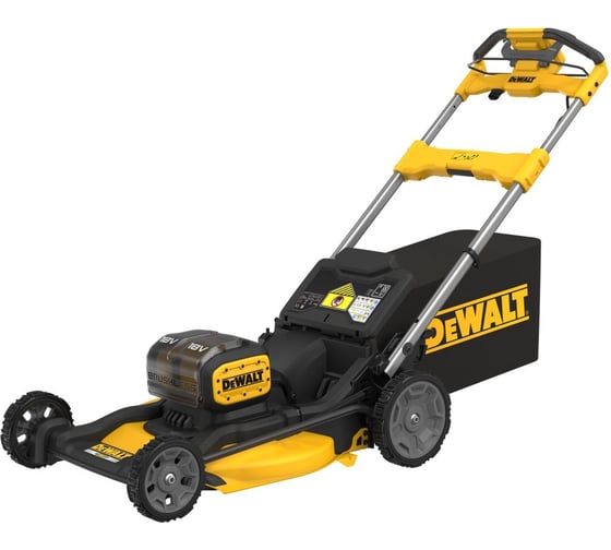 Аккумуляторная газонокосилка DEWALT DCMWSP156W2, 2х18 В, 2800 об/мин, 67 л, с 2 АКБ 8 Ач и ЗУ () DCMWSP156W2-QW