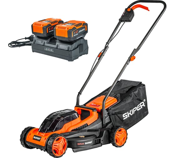 Газонокосилка аккумуляторная SKIPER KW380 (38см, бесщёт.двиг, мульчирование, 2акк*21В*4А/ч) 00-00031145