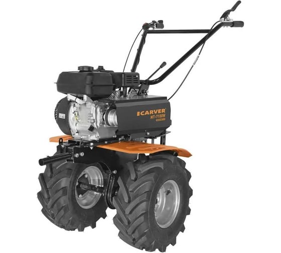 Мотоблок CARVER МТ-7100W (7,0 л.с, усилен.рама,перед.3/1,рег.руль,фрезы,колеса ЭКСТРИМ) 6ш/п 01.006.00040