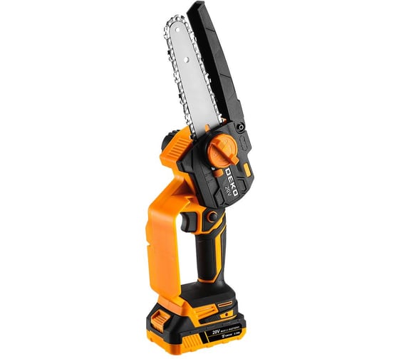 Пила цепная аккумуляторная DEKO DKCHS 20-6 PRO, 4 и 6, 20В, 2x2.2Ач, 2 шины и 2 цепи в кейсе 083-2012