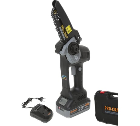Пила цепная аккумуляторная PROCRAFT Professional 20В 6' (АКБ 4Ач+ЗУ) Кейс CCS20