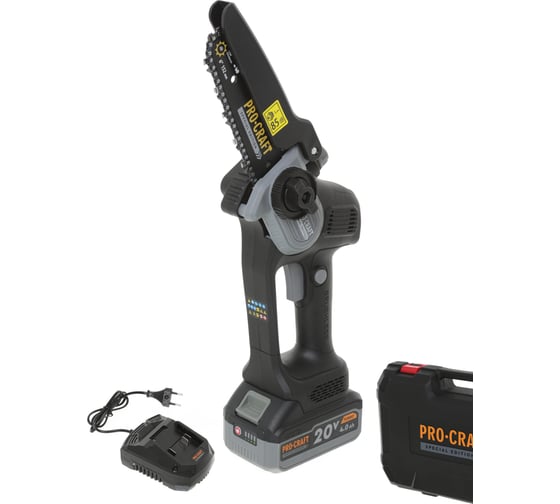 Пила цепная аккумуляторная PROCRAFT Professional 20В 6' (АКБ 4Ач+ЗУ) Кейс CCS20