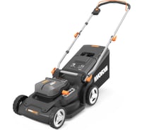 Газонокосилка аккумуляторная бесщеточная WORX 41 см, 40В, 4Ач х2, ЗУ 2А х2, коробка WG745E