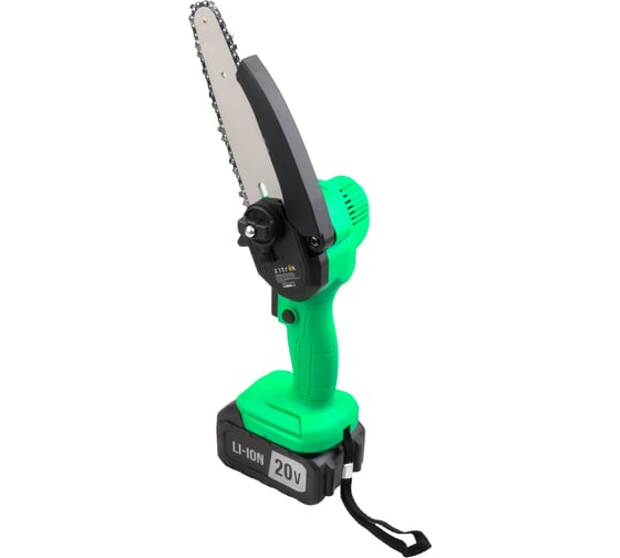 Цепная аккумуляторная пила Zitrek GreenSaw Extra power 20 В, 4,0 Ач Li-ion аккум. 1 шт, 2,0 Ач Li-ion аккум. 1шт, ЗУ 082-1851