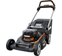 Газонокосилка самоходная аккумуляторная бесщеточная WORX 40В, 51см, 5Ач х2, ЗУ 2А х2, коробка WG760E