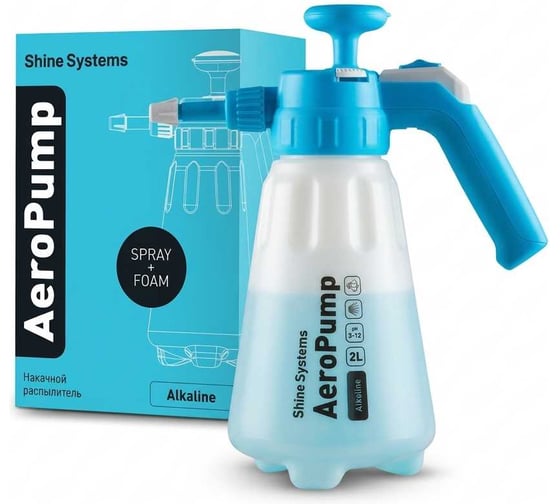 Помповый распылитель пенно-эмульсионный для щелочных составов Shine systems AeroPump Alkaline 2 л SS697