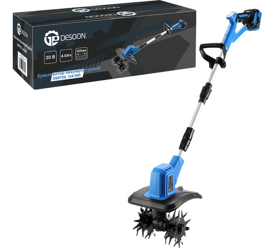 Культиватор аккумуляторный DESOON DSBT20, 20В, 1x4.0Ач 081-2180