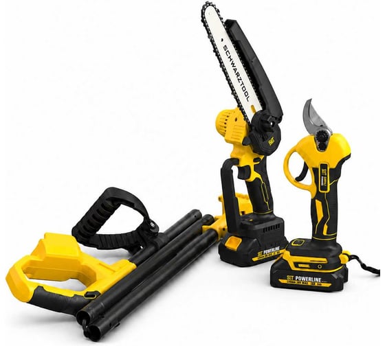 Набор Schwarztool (акк. секатор PS3524 BL + акк. пила цепная CS20024 BL + удлинительная штанга ER2418), 00-00003845