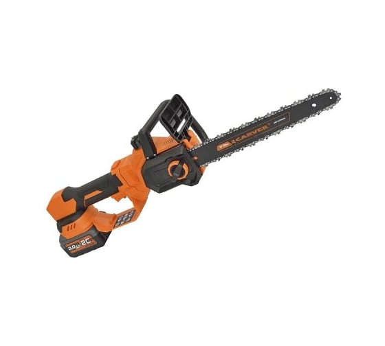 Пила цепная аккум. CARVER CHS 01BL20GT/3.0-2 (б/щ, 480Вт, 1/4-1,1-63зв,12, 2АКБх3Ач, телескоп, кейс) 01.030.00022