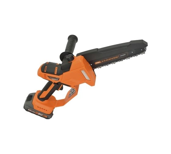 Пила цепная аккум. CARVER CHS 01BL20F/2.0-2 (б/щ, 480Вт, 1/4-1,1-46зв, 8, 2АКБх2Ач, авт.смаз, кейс) 01.030.00023