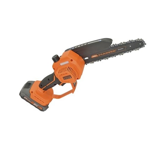 Пила цепная аккум. CARVER CHS 01BL20D/2.0-2 (б/щ, 480Вт, 1/4-1,1-46зв, 8, 2АКБх2Ач, авт.смаз, кейс) 01.030.00021