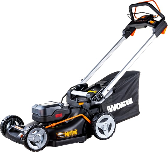 Аккумуляторная самоходная газонокосилка WORX 40 В, АКБ 4 А*ч х2, ЗУ 2А х2 WG749E