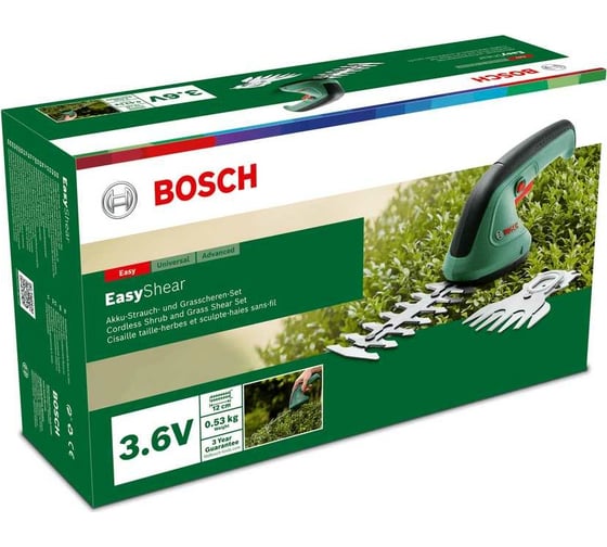 Аккумуляторные ножницы для травы и кустов Bosch EasyShear 0600833303