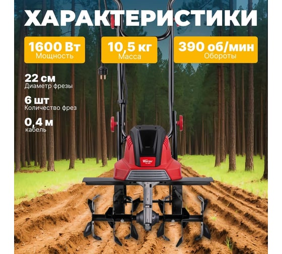 Электрический культиватор WORTEX RC 4520 0321119