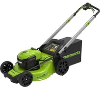 Самоходная бесщеточная аккумуляторная газонокосилка GreenWorks GD40LM48SPK4 40 В, 4 А*ч 2517407UB 21584848