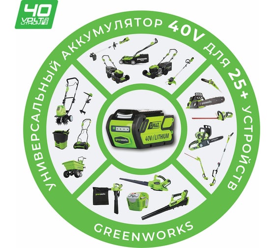Цепная аккумуляторная пила GreenWorks G40CS30II 40 В 2007807