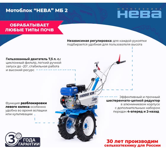 Мотоблок НЕВА Мототехника МБ2-ZS (GB225) 4650002230255