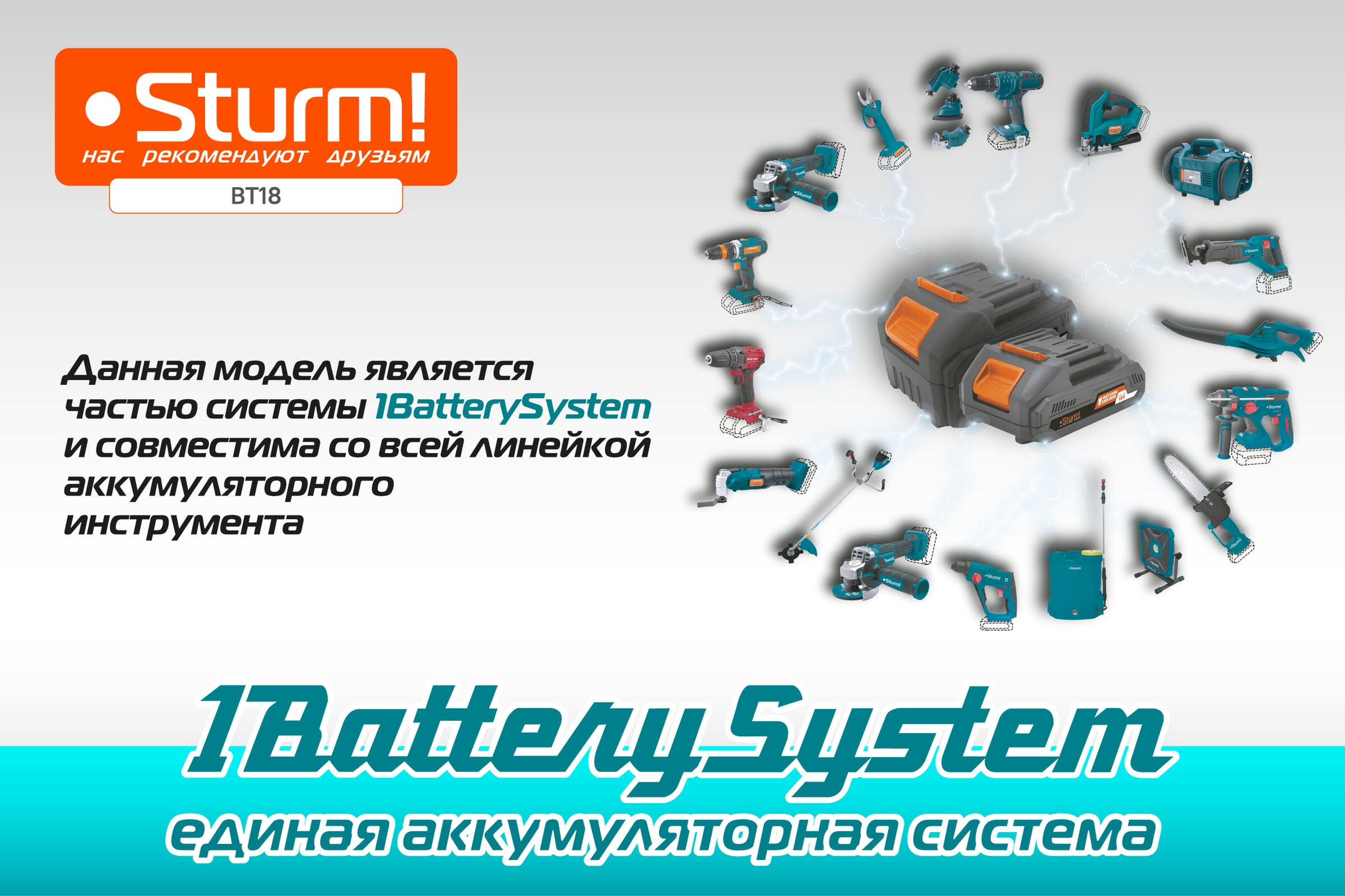 Аккумуляторный триммер Sturm BT18 — фото 3