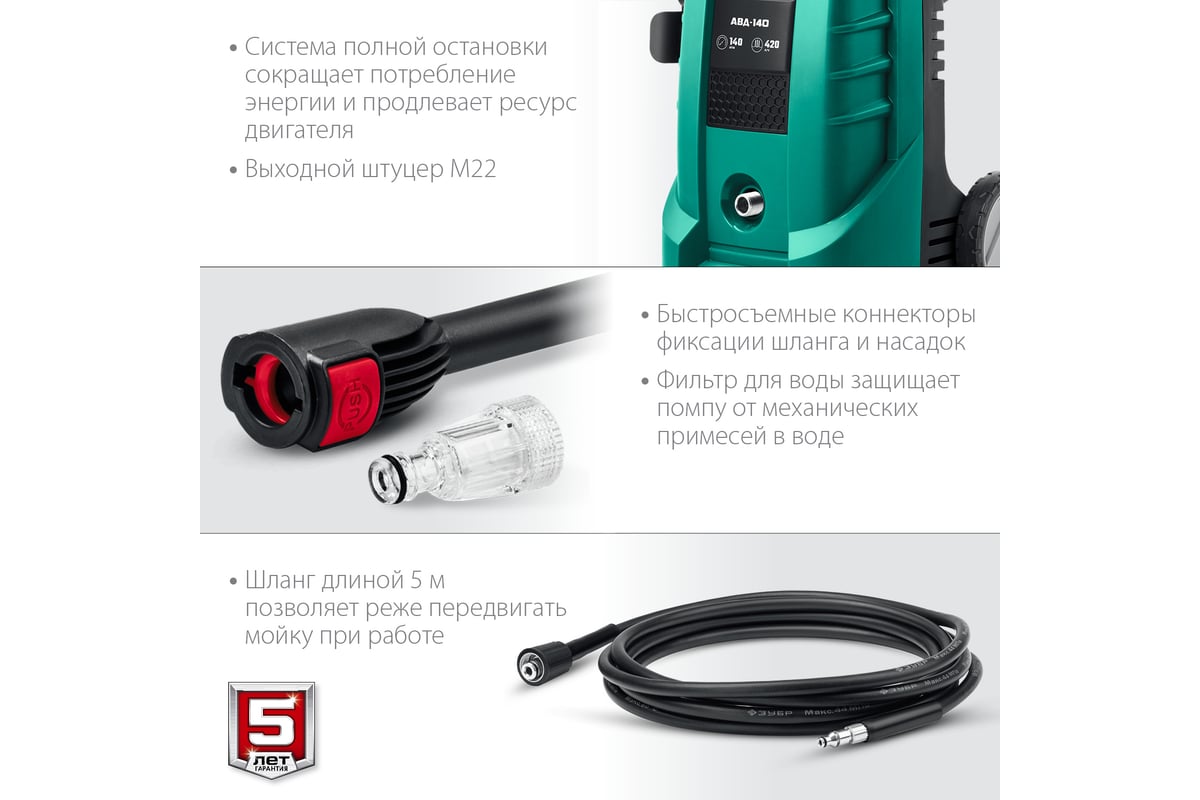 Мойка высокого давления ЗУБР АВД-140 - выгодная цена, отзывы ...