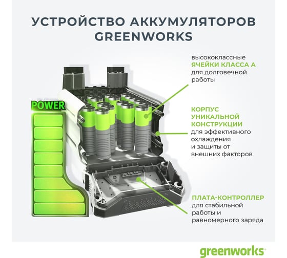 Аккумуляторная бесщеточная газонокосилка Greenworks GD80LM53 2500707