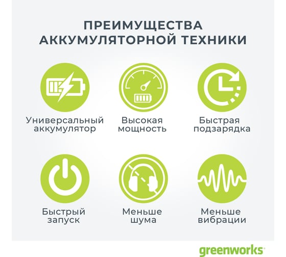 Аккумуляторная бесщеточная газонокосилка Greenworks GD80LM53 2500707