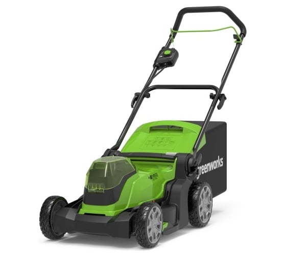 Аккумуляторная газонокосилка GreenWorks 2х24V, 41 см, с 2хАКБ 4Ач и ЗУ 2512607UD