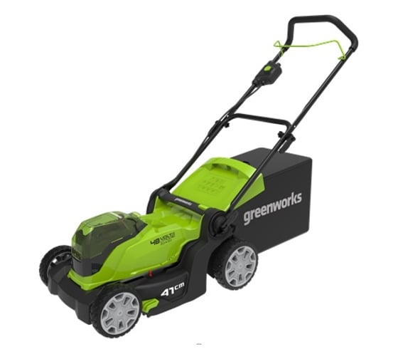 Аккумуляторная газонокосилка GreenWorks 2х24V, 41 см, с 2хАКБ 4Ач и ЗУ 2512607UD