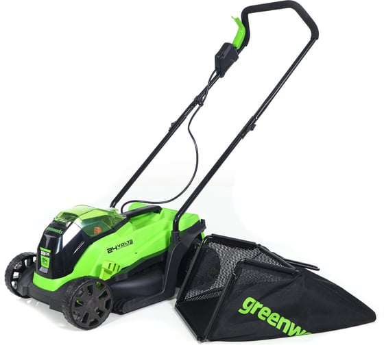 Газонокосилка аккумуляторная GreenWorks 24V, 33 см, бесщеточная, с 1хАКБ 2Ач и ЗУ 2516107UA