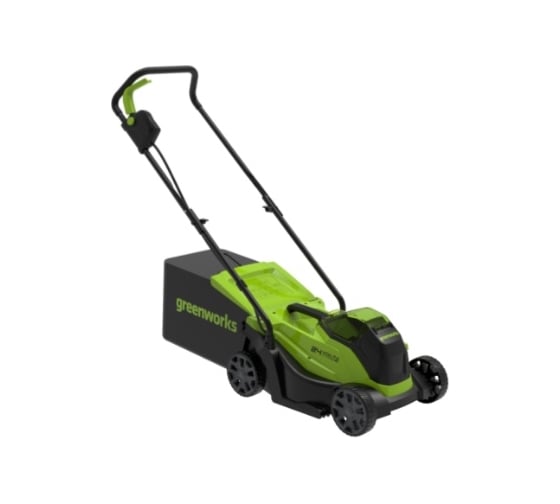 Аккумуляторная газонокосилка GreenWorks 24V, 33 см, бесщеточная, с 1хАКБ 2Ач и ЗУ 2516107UA