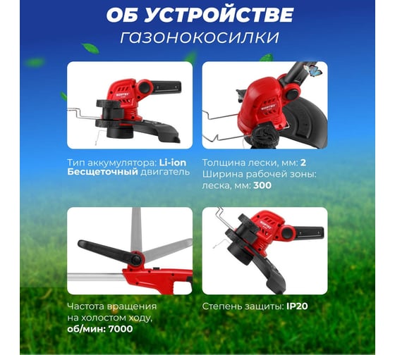 Аккумуляторный триммер WORTEX TB 3018 ALL1 0333238