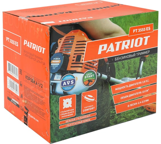 Бензиновый триммер PATRIOT с неразборной штангой PT 3555ES Country 250108036