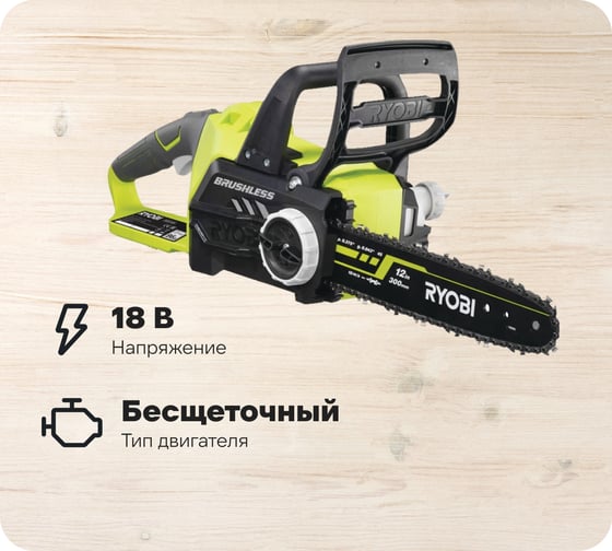 Бесщеточная аккумуляторная цепная пила Ryobi ONE+ OCS1830 без аккумулятора в комплекте 5133002829 1