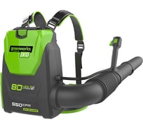 Аккумуляторный ранцевый бесщеточный воздуходув Greenworks GD80BPB