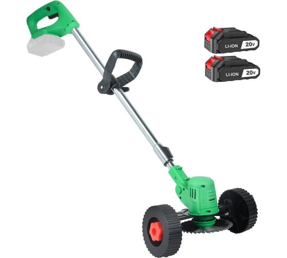 Аккумуляторный триммер-газонокосилка Zitrek GreenCut 20 Pro 20 В, Li-ion аккумулятор 2 шт, колеса 082-2005