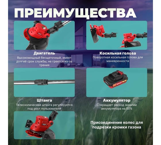 Аккумуляторный триммер WORTEX TB 3018 AT ALL1 0333239
