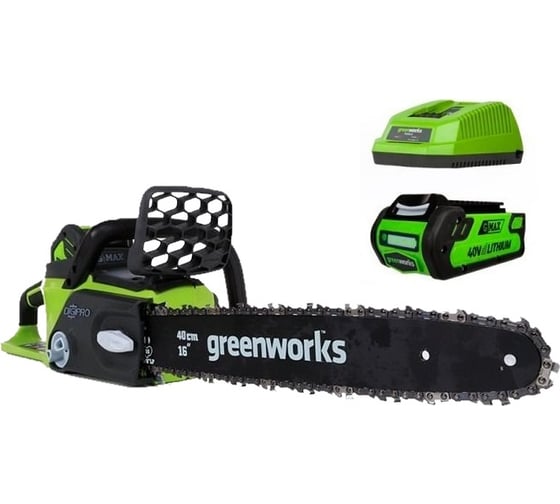 Аккумуляторная бесщеточная цепная пила Greenworks GD40CS40 20077UA 1