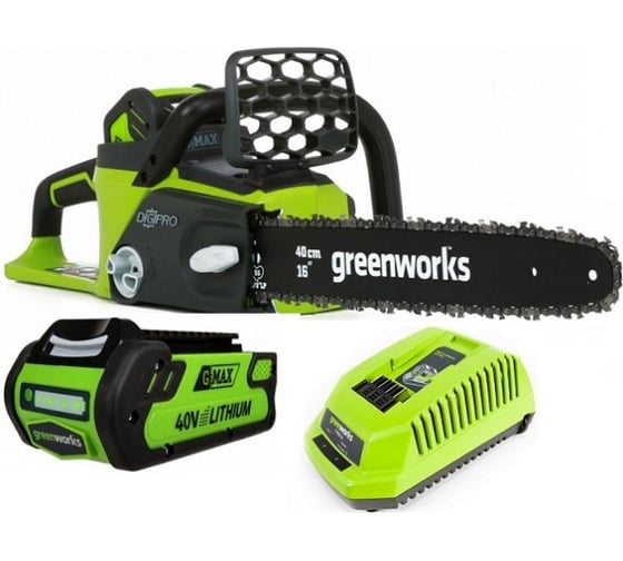 Аккумуляторная бесщеточная цепная пила Greenworks GD40CS40 20077UB 1