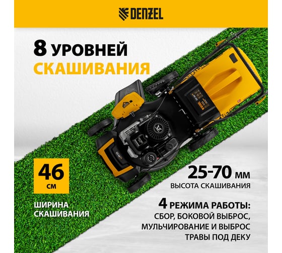 Бензиновая газонокосилка Denzel glr-460sp-zs 58824