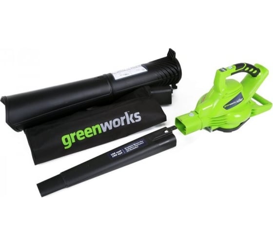 Аккумуляторный бесщеточный воздуходув/садовый пылесос GreenWorks GD40BV 24227UB