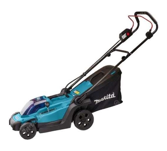 Аккумуляторная газонокосилка Makita LXT 18В, 450 Вт, ширина 33 см, травосборщик 30 л, 3 в 1, 8-ступенчатое центральное регулирование, 20-75 мм XPT DLM330Z