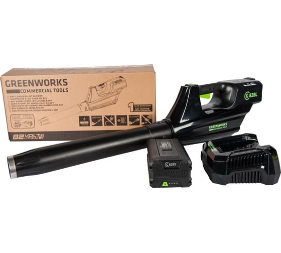 Бесщеточный аккумуляторный воздуходув GreenWorks GC82BLK5, 82V 2401107UB