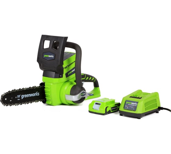 Аккумуляторная цепная пила Greenworks G24CS25K2 24V 2000007va 1