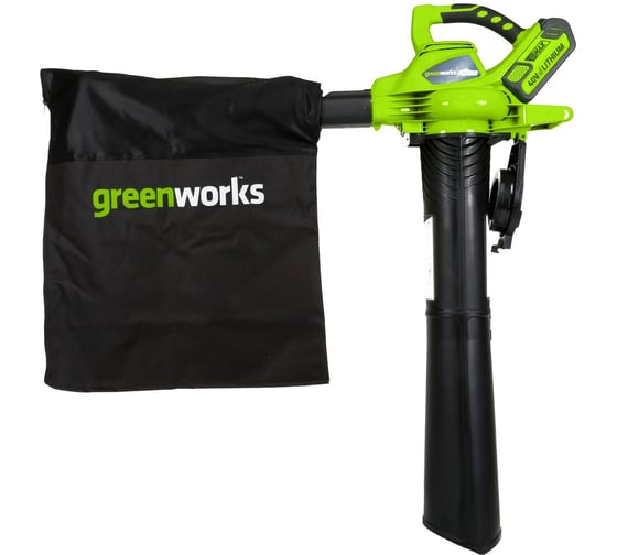 Аккумуляторный воздуходув-пылесос GreenWorks GD40BVK3 40V 24227UE 1