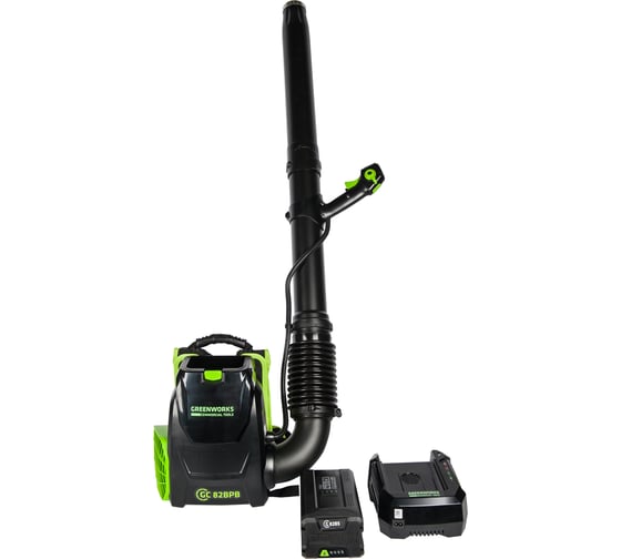 Аккумуляторный ранцевый воздуходув GreenWorks GC82BPBK5 82V 2402507UB