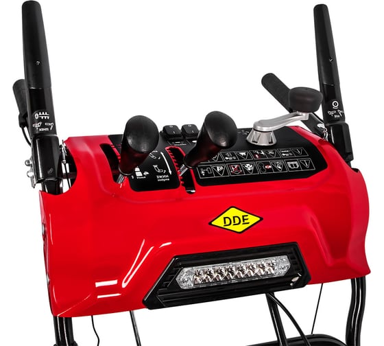 Бензиновый снегоуборщик DDE ST7066LE SnowEngine 7,0 л.с, ширина 66 см, скор. +6/-2, колеса 16, управление на панели, электрический старт, фара 798-492