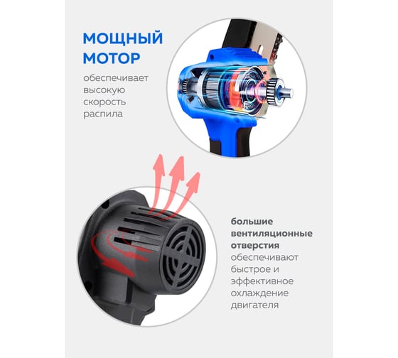 Аккумуляторная цепная пила Forsage 2 аккумулятора li-ion 20 В, 2.0 Ач F-WT02F1230(56462)