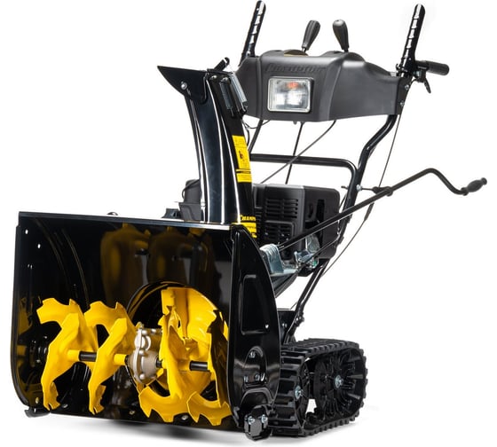 Снегоотбрасыватель CHAMPION 7,0 лс, 61см 6F/2R гусеницы 3л 90 кг электростартер, фара, обогрев рук STT761E