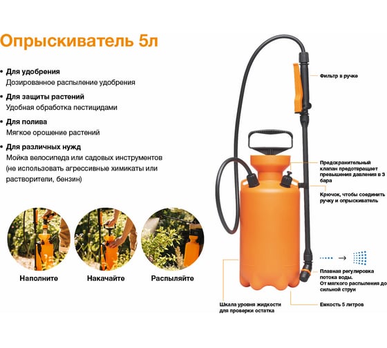 Садовый опрыскиватель Fiskars 5л 1025934 - выгодная цена, отзывы ...